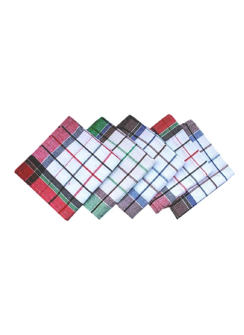 QUALCOSA KITCHEN Cleaning Cloth Multipurpose Kitchen Towels Cotton Dish Napkin Machine Washable Multi Coloured Checked Dish Towels Tea Towels Table Cloth 18x18 InchPack of 48 Pcs