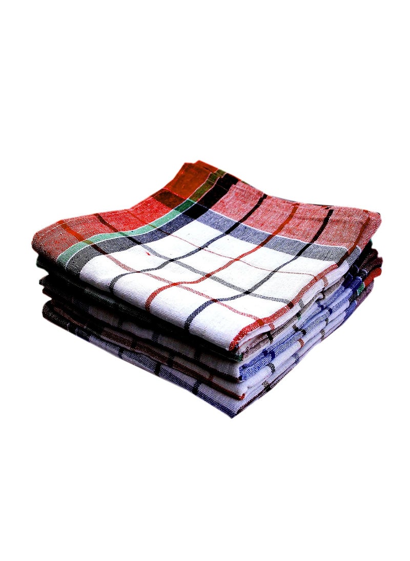 Space Fly Highly Absorbent Big Size 20X20inch 100 Cotton Multipurpose Kitchen Chapatis Napkin and Cleaning Cloth Duster Set of 10 Pieces Multi Color Striped Standard