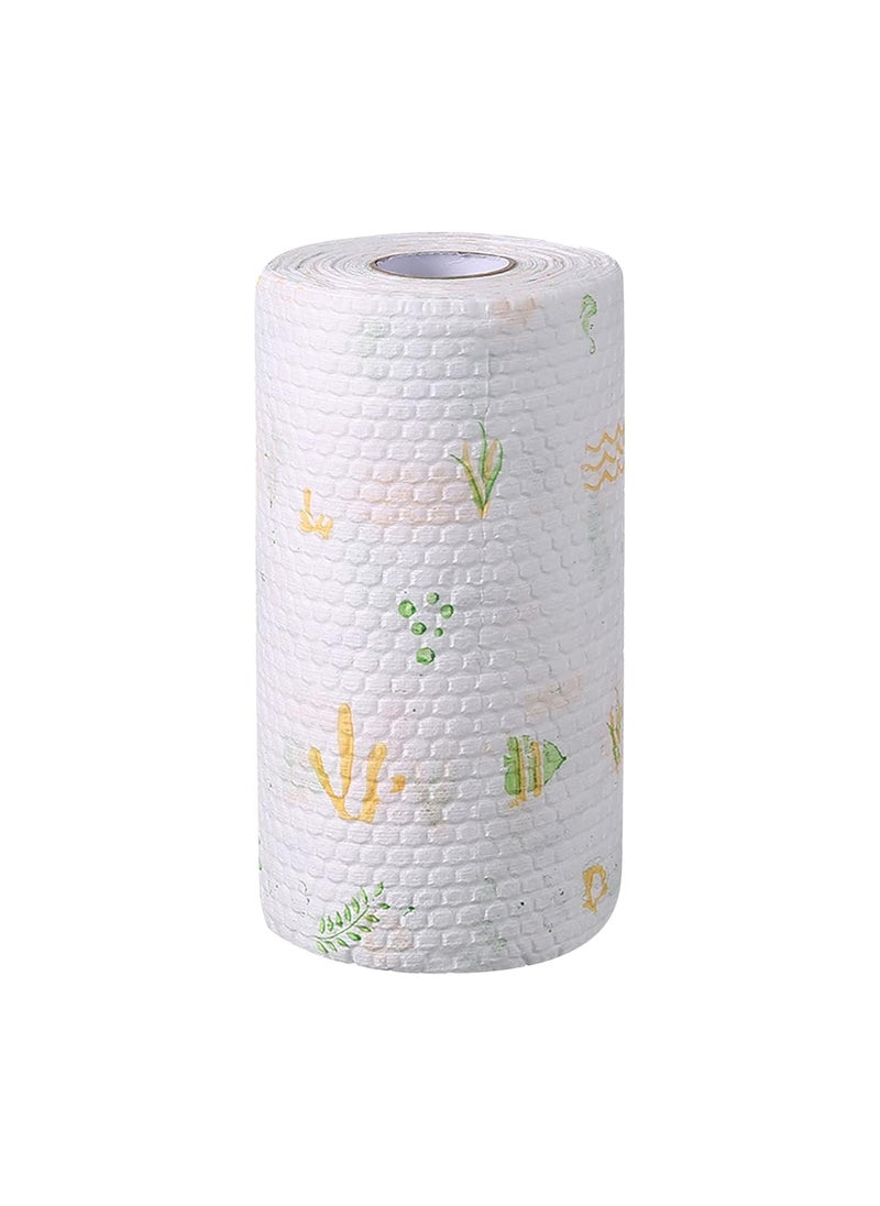 Vrunshi Reusable Paper Kitchen Towels Kitchen Towels Dishcloth Set NonWoven Reusable Kitchen Tissue Roll NonStick Oil Absorbent for Kitchen Household Use Pack of 2