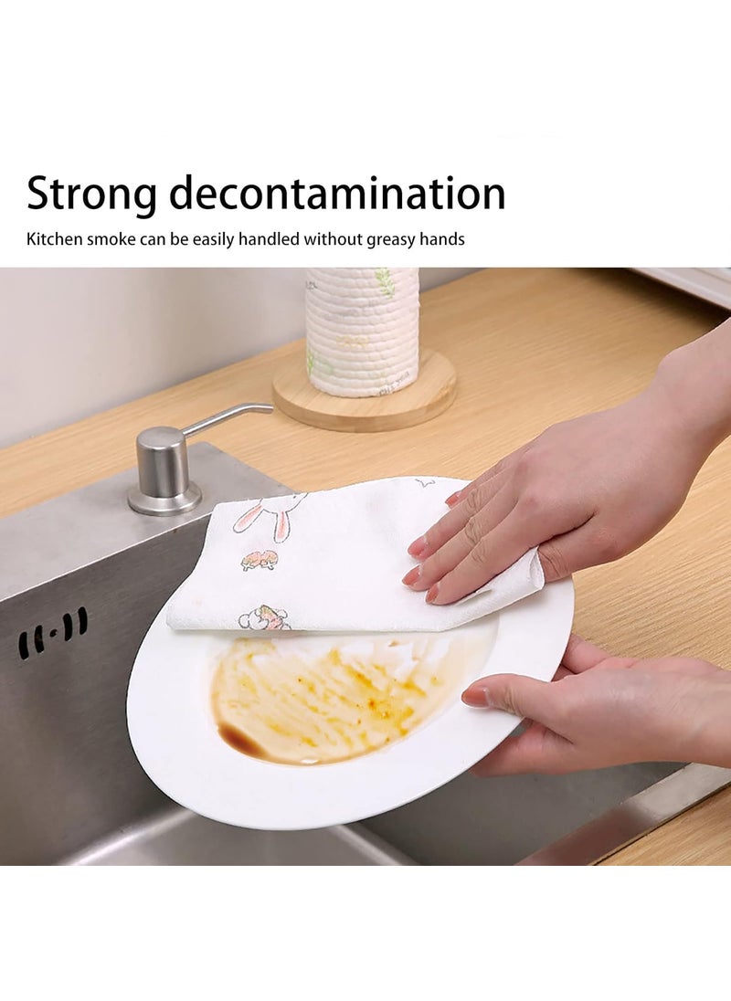 Vrunshi Reusable Paper Kitchen Towels Kitchen Towels Dishcloth Set NonWoven Reusable Kitchen Tissue Roll NonStick Oil Absorbent for Kitchen Household Use Pack of 2