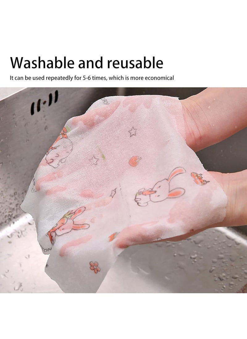Vrunshi Reusable Paper Kitchen Towels Kitchen Towels Dishcloth Set NonWoven Reusable Kitchen Tissue Roll NonStick Oil Absorbent for Kitchen Household Use Pack of 2