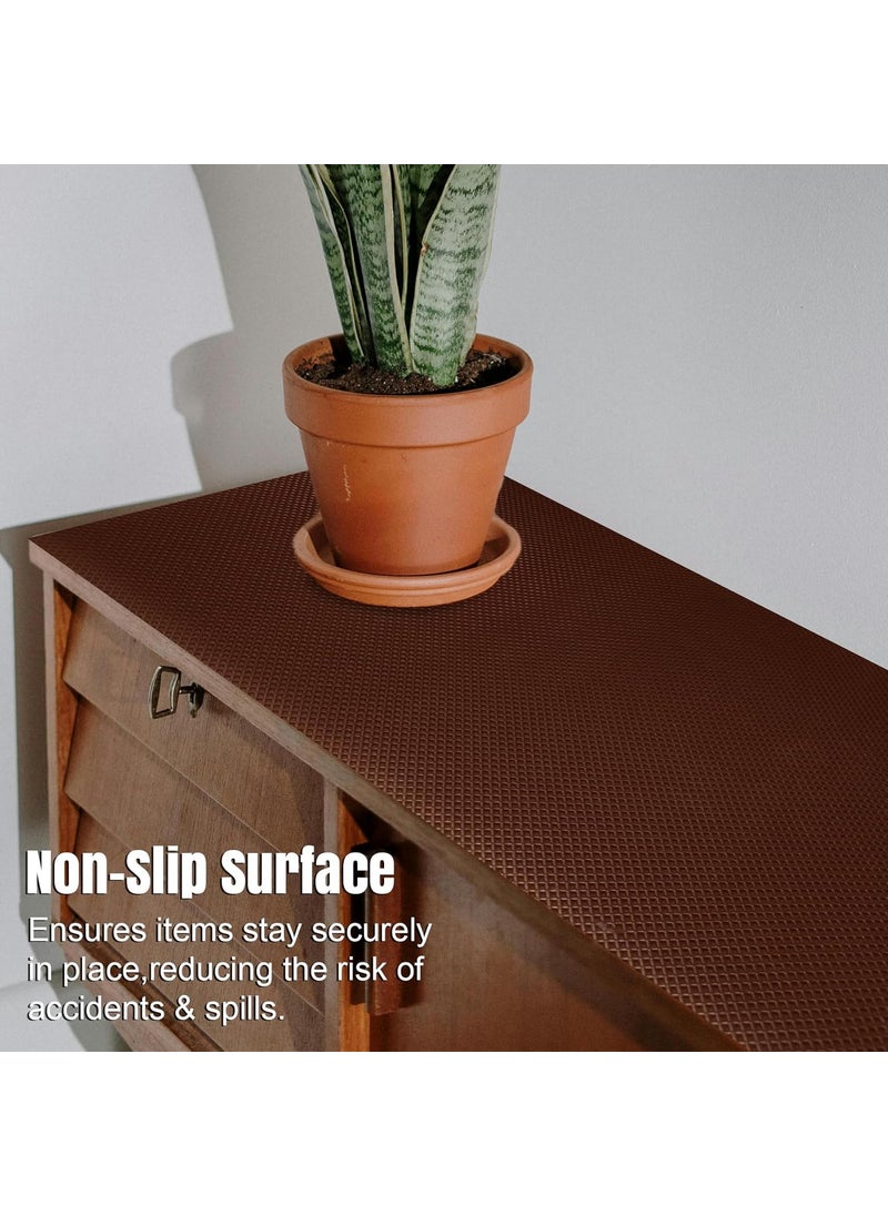 Unify Multipurpose 45cm x 5m Super Strong EVA AntiSlip Bathroom Kitchen Cabinet Drawer Shelf Mat Liner Sheets Roll Fridge Mats Shelf Liners Cupboard Sheets Table Mat Brown 5 Meter