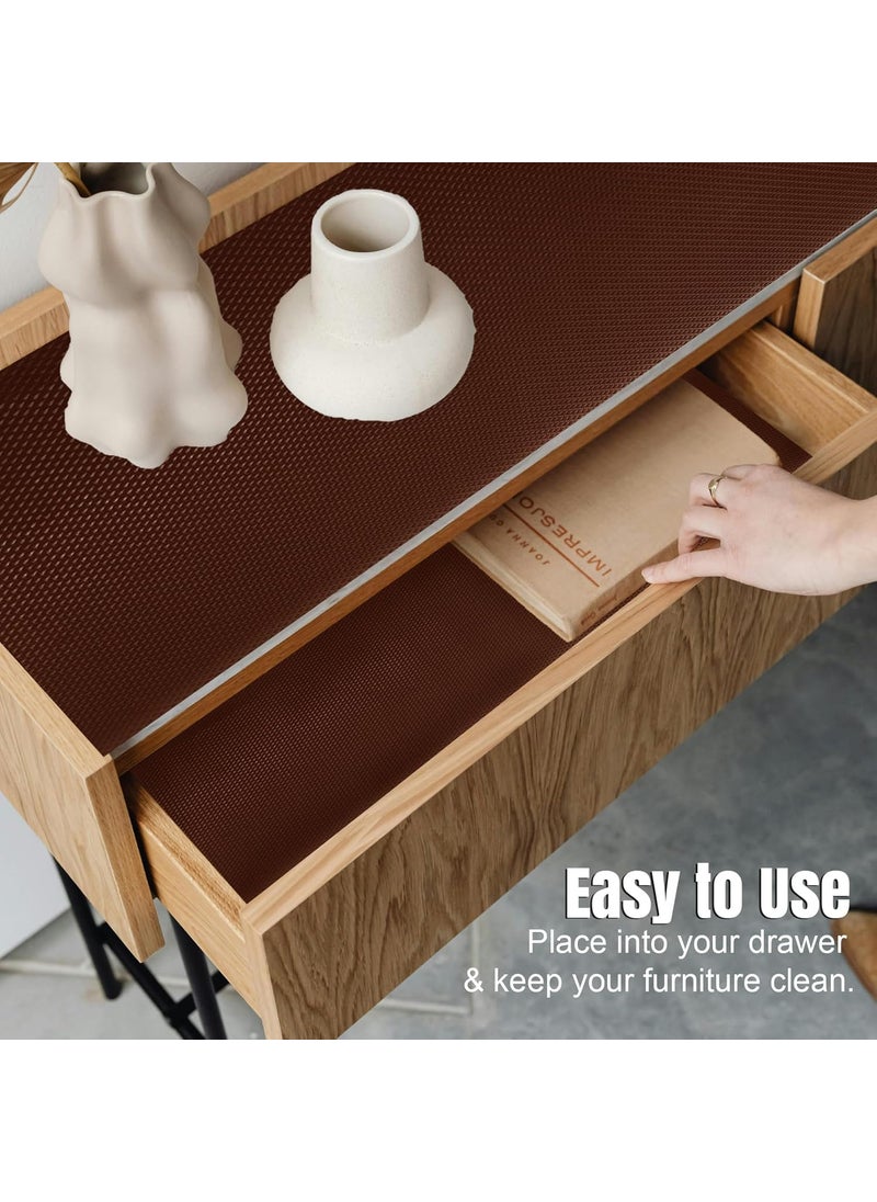 Unify Multipurpose 45cm x 5m Super Strong EVA AntiSlip Bathroom Kitchen Cabinet Drawer Shelf Mat Liner Sheets Roll Fridge Mats Shelf Liners Cupboard Sheets Table Mat Brown 5 Meter
