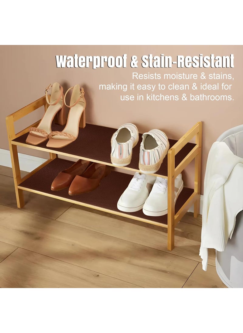 Unify Multipurpose 45cm x 5m Super Strong EVA AntiSlip Bathroom Kitchen Cabinet Drawer Shelf Mat Liner Sheets Roll Fridge Mats Shelf Liners Cupboard Sheets Table Mat Brown 5 Meter