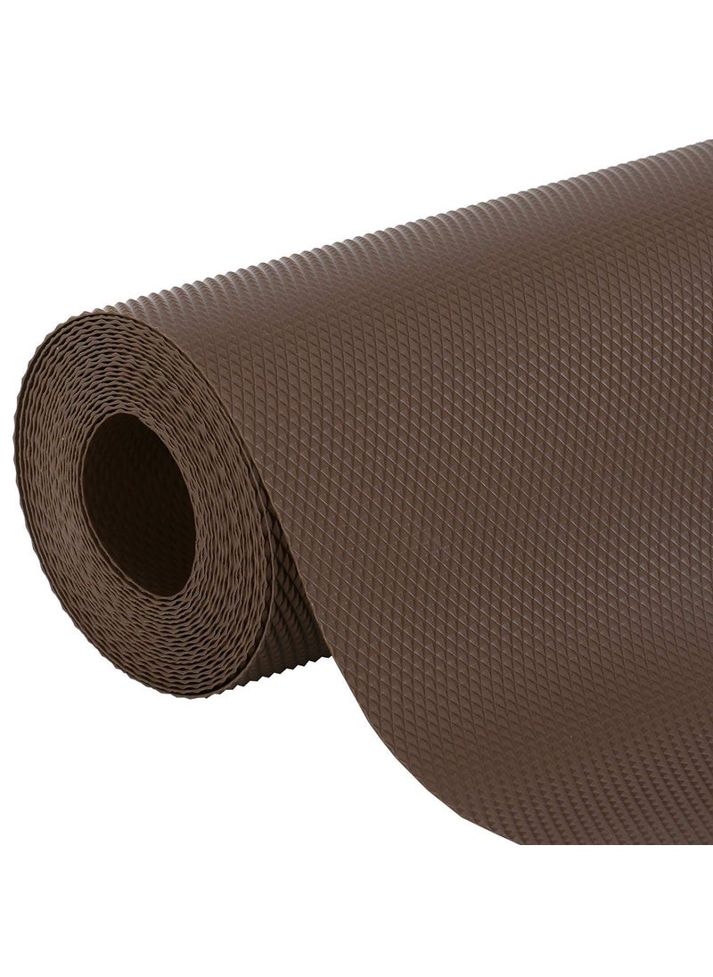 Unify Multipurpose 45cm x 5m Super Strong EVA AntiSlip Bathroom Kitchen Cabinet Drawer Shelf Mat Liner Sheets Roll Fridge Mats Shelf Liners Cupboard Sheets Table Mat Brown 5 Meter