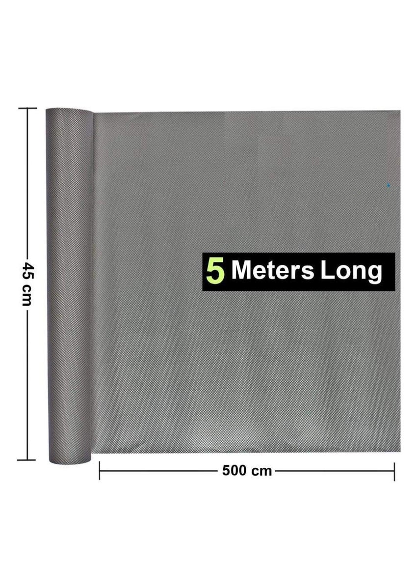JEYANG Multipurpose 45cm x 5m Super Strong EVA AntiSlip Bathroom Kitchen Cabinet Drawer Shelf Mat Liner Sheets Roll Fridge Mat Table Mat 45cm X 5 Meters Roll Metallic Grey