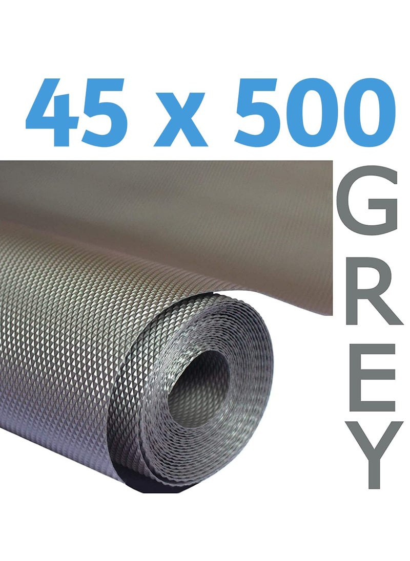 JEYANG Multipurpose 45cm x 5m Super Strong EVA AntiSlip Bathroom Kitchen Cabinet Drawer Shelf Mat Liner Sheets Roll Fridge Mat Table Mat 45cm X 5 Meters Roll Metallic Grey