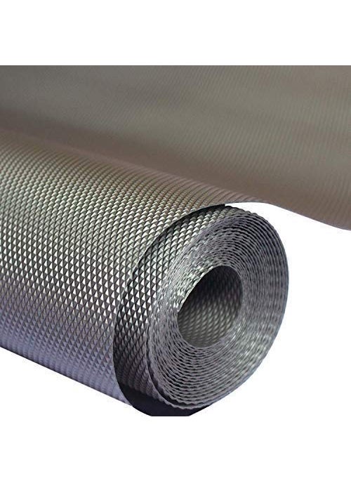 JEYANG Multipurpose 45cm x 5m Super Strong EVA AntiSlip Bathroom Kitchen Cabinet Drawer Shelf Mat Liner Sheets Roll Fridge Mat Table Mat 45cm X 5 Meters Roll Metallic Grey