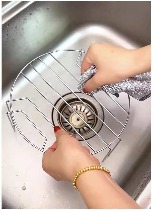 KISUASHI Multifunctional NonScratch Wire Dishcloth Steel Wire Dish Towel Multipurpose Wire Dishwashing Rags for Wet and Dry Scrubs Cleans for Dishes Sinks Counters Stove Tops 10Pcs