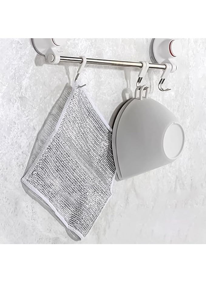 KISUASHI Multifunctional NonScratch Wire Dishcloth Steel Wire Dish Towel Multipurpose Wire Dishwashing Rags for Wet and Dry Scrubs Cleans for Dishes Sinks Counters Stove Tops 10Pcs