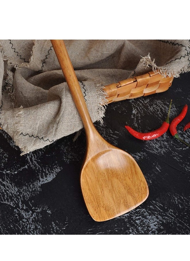 Wooden Kitchen Tools Set Nonstick Hard Wood Spatula and Spoons Practical Natural Kitchen Utensils Wooden Cookware Shovel Kit Kitchen Cutlery Safe Kitchen Cooking 4pcs