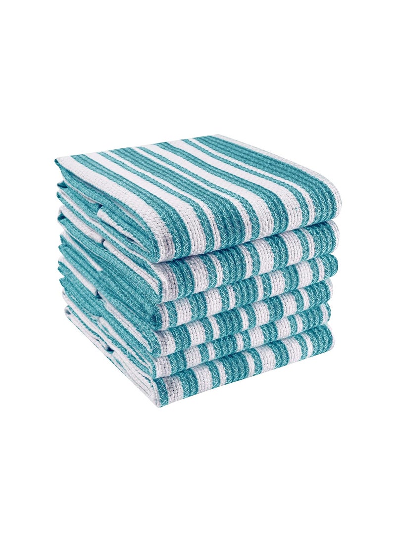 LFH Home Kitchen Dish Towel 18x28 Inch 100 Natural Cotton Set of 6 Highly Absorbent Quick Dry Machine Washable Reusable Dish Cloth Tea Towel Bar Towel Drying Dish Household Cleaning Teal