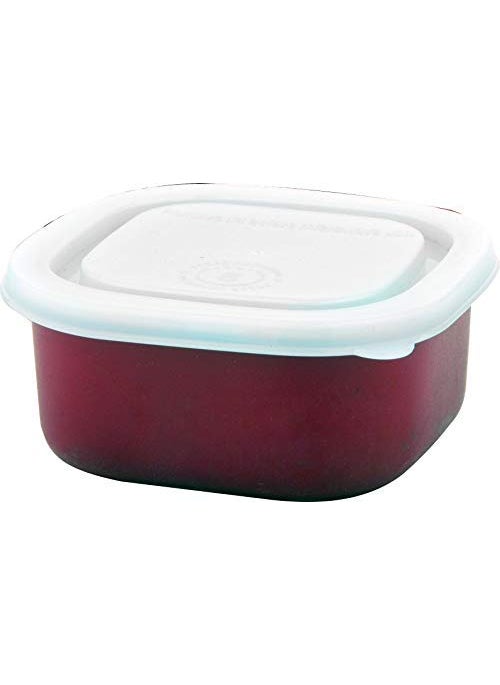 JSI Microwave Safe Stainless Steel Small Square Lunch Containers RED 400MLSet of 6