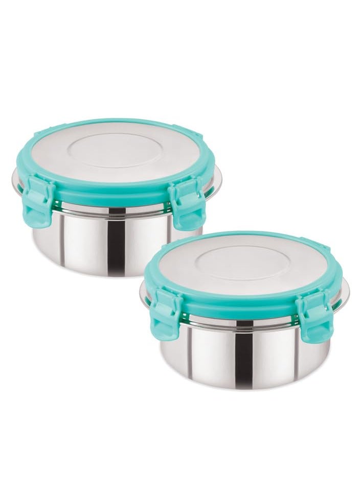 OSIYA ENTERPRISES Stainless Steel Lunch Box Set of 2 Airtight FoodGrade Stainless SteelDishwasher Freezer Safe Leakproof NonToxicIdeal for Home Office useBlue