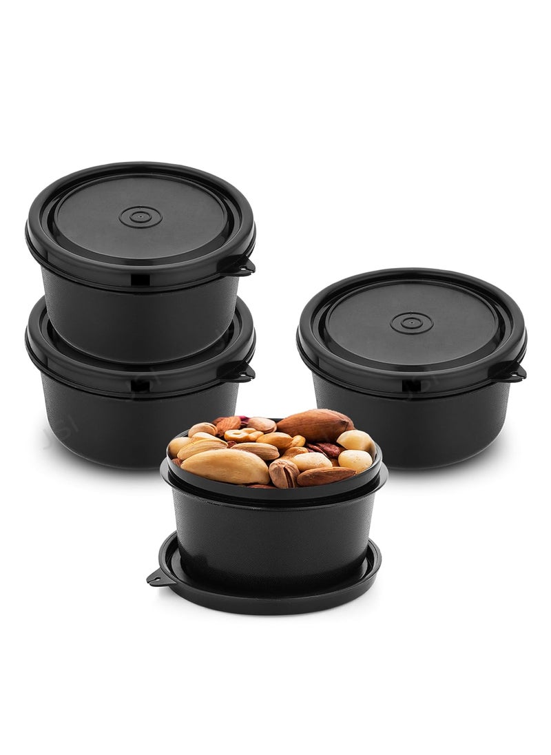 JSI Stainless Steel Microwave Safe Lunch ContainersStorage Boxes for Fridge Office Home Kitchen Pack of 4 Pcs 450ml Highly Durable Sturdy Nonbreakable Plastic Lid Airtight Containers