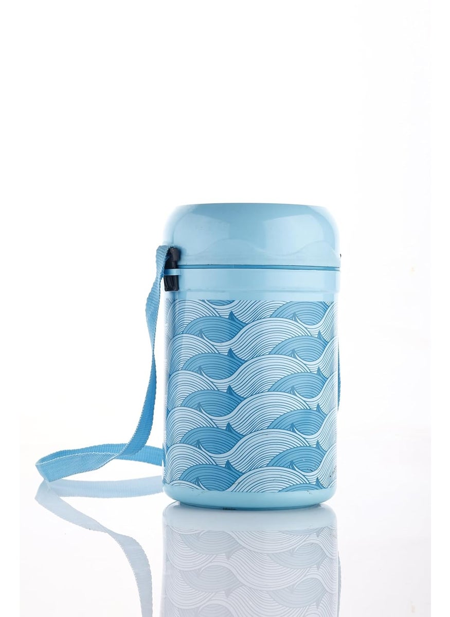 Homeor Double Wall Insulated Tiffin Box Set Leak Proof Containers Food Grade BPA Free AirTight Office Lunch Box I Lunch Box for Office School Easy to Carry Set of 4 Blue