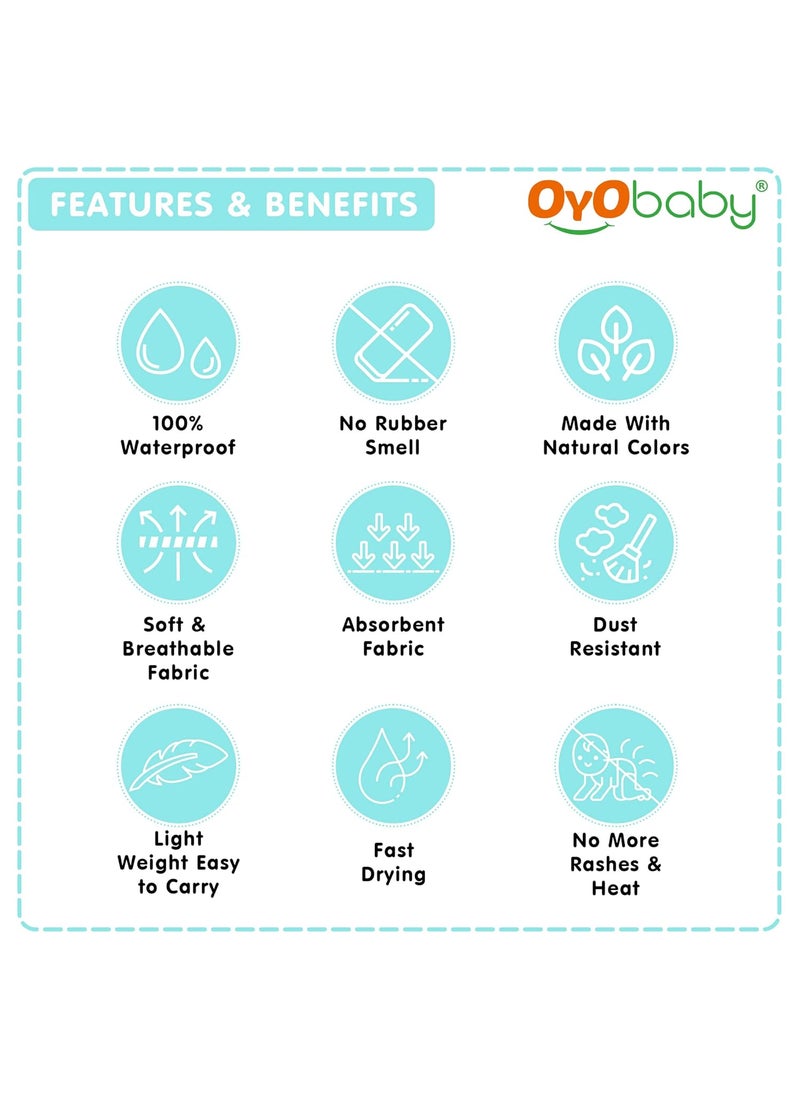 OYO Baby Waterproof Rubber Sheet Double Bed Size 260cm X 200cm Sea Green OB2024SG