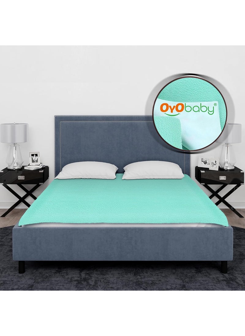 OYO Baby Waterproof Rubber Sheet Double Bed Size 260cm X 200cm Sea Green OB2024SG