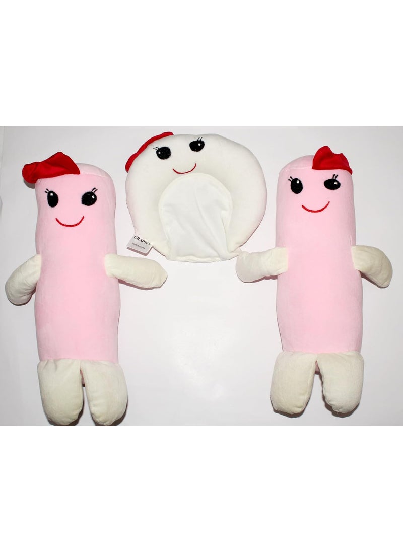 Grapify Baby Set 2 Bolster I Mustard Seed Pillow 06 Months Pink