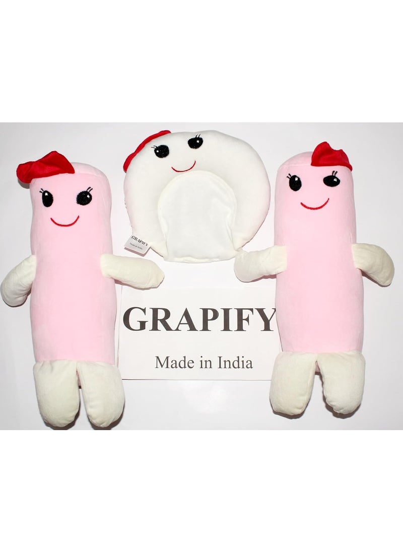 Grapify Baby Set 2 Bolster I Mustard Seed Pillow 06 Months Pink