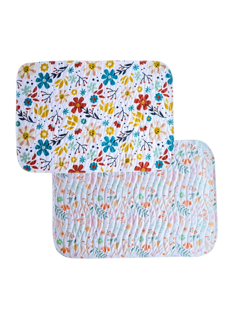Happy Matty Babys Extra Absorbent Quick Dry Sheet Playmat Waterproof Reusable Washable Colourful Comfortable Mattress Crib Protector Pack of 2 Medium 50X70 Large 70X100