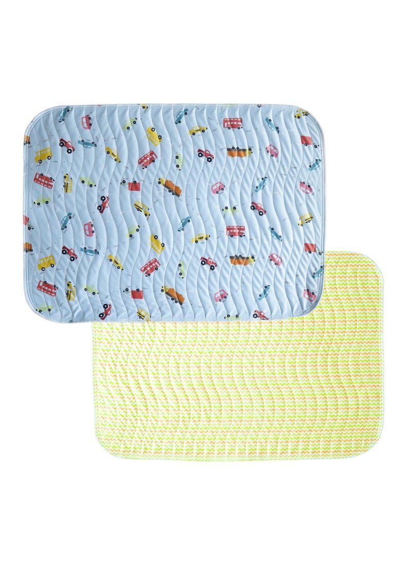 Happy Matty Babys Extra Absorbent Quick Dry Sheet Playmat Waterproof Reusable Washable Colourful Comfortable Mattress Crib Protector Pack of 2 Medium 50X70 Large 70X100