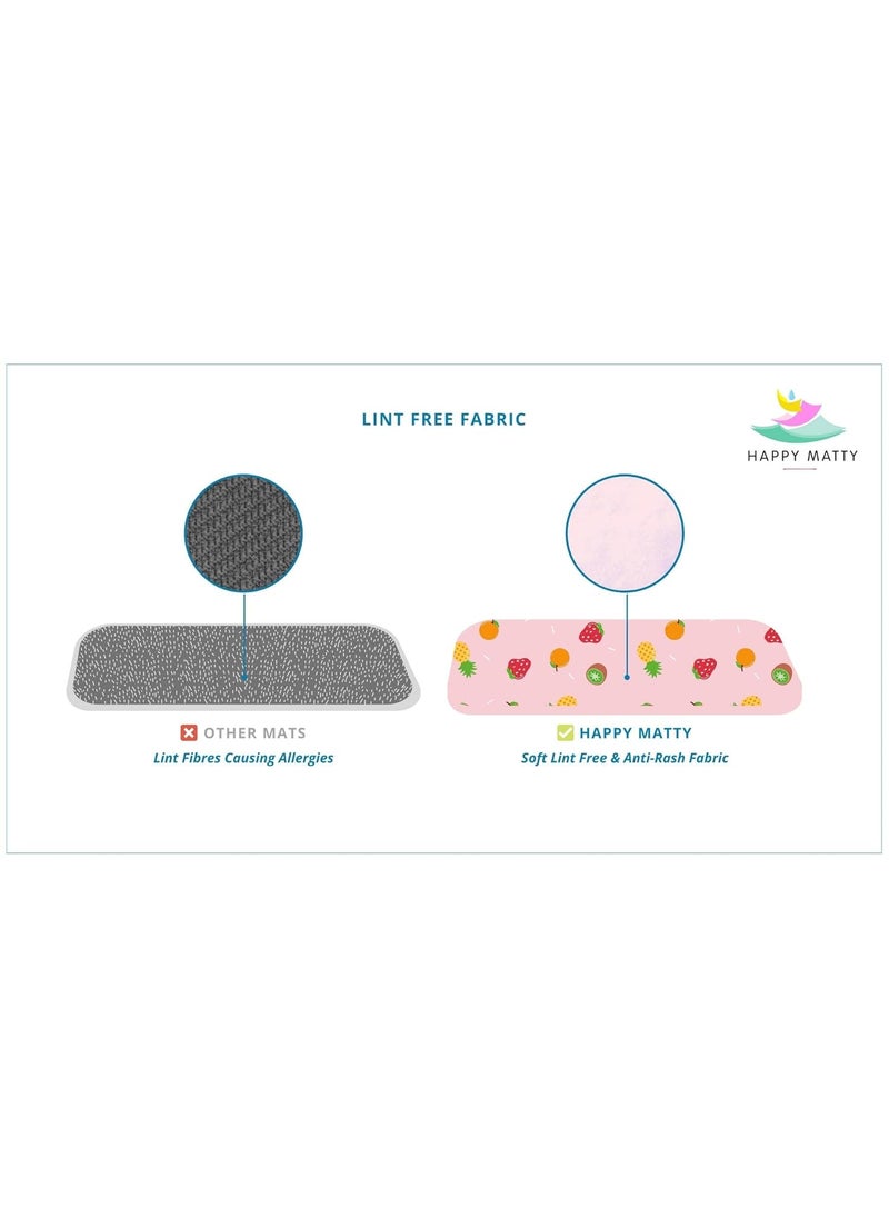 Happy Matty Babys Extra Absorbent Quick Dry Sheet Playmat Waterproof Reusable Washable Colourful Comfortable Mattress Crib Protector Pack of 2 Medium 50X70 Large 70X100