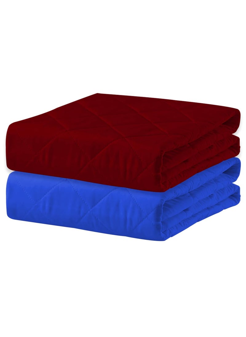 ADBENI HOME Quilted Cotton Extra Absorbent Quick Dry Sheet for Baby Baby Bed Protector Waterproof Baby Sheet Cot Sheet Crib Sheets Crib Mattress Protection Small 70x50 cm Royal Blue Maroon