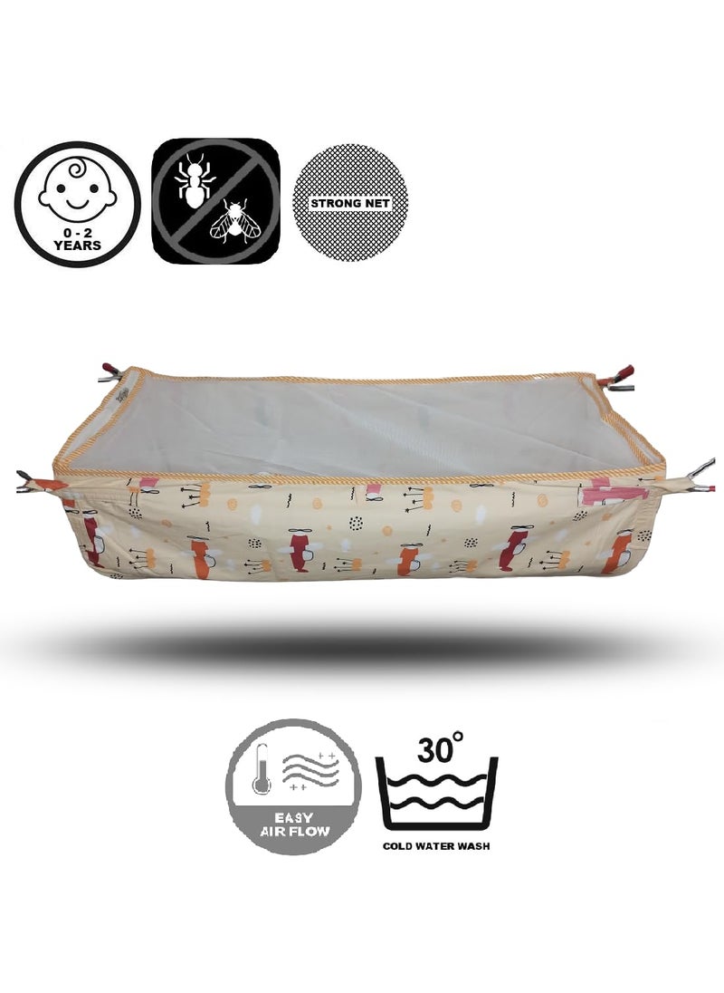 MYSACART Heavy Duty New Born Baby Cradle HammockKhoyuPalanaJhulaGhodiyuJoli with Soft Cotton Cloth Made of Mosquito Net Pack of 3