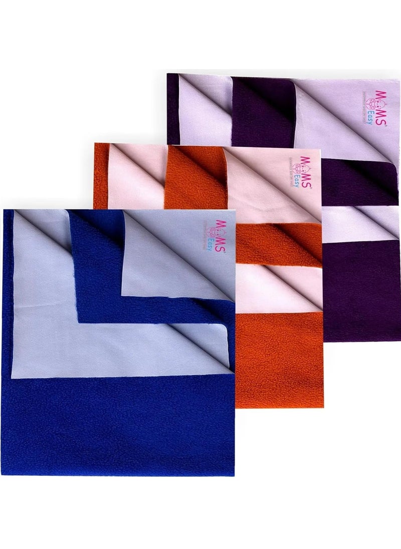 MOMSEASY New Born Baby Bed Protector Waterproof Baby Bed Sheet Waterproof Baby Bedding for New Born and Baby Care Combo Royal Blue Maroon Plum Large 140x100 cm