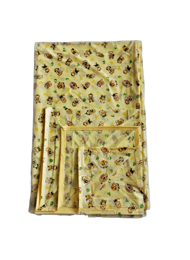 Mothers Choice King Size Waterproof Plastic Bed Mattress ProtectorUrine Sheet for AdultBaby 240 CM X 186 CM Pack of 1 Yellow