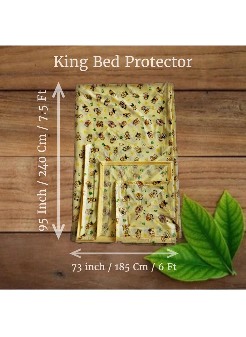 Mothers Choice King Size Waterproof Plastic Bed Mattress ProtectorUrine Sheet for AdultBaby 240 CM X 186 CM Pack of 1 Yellow