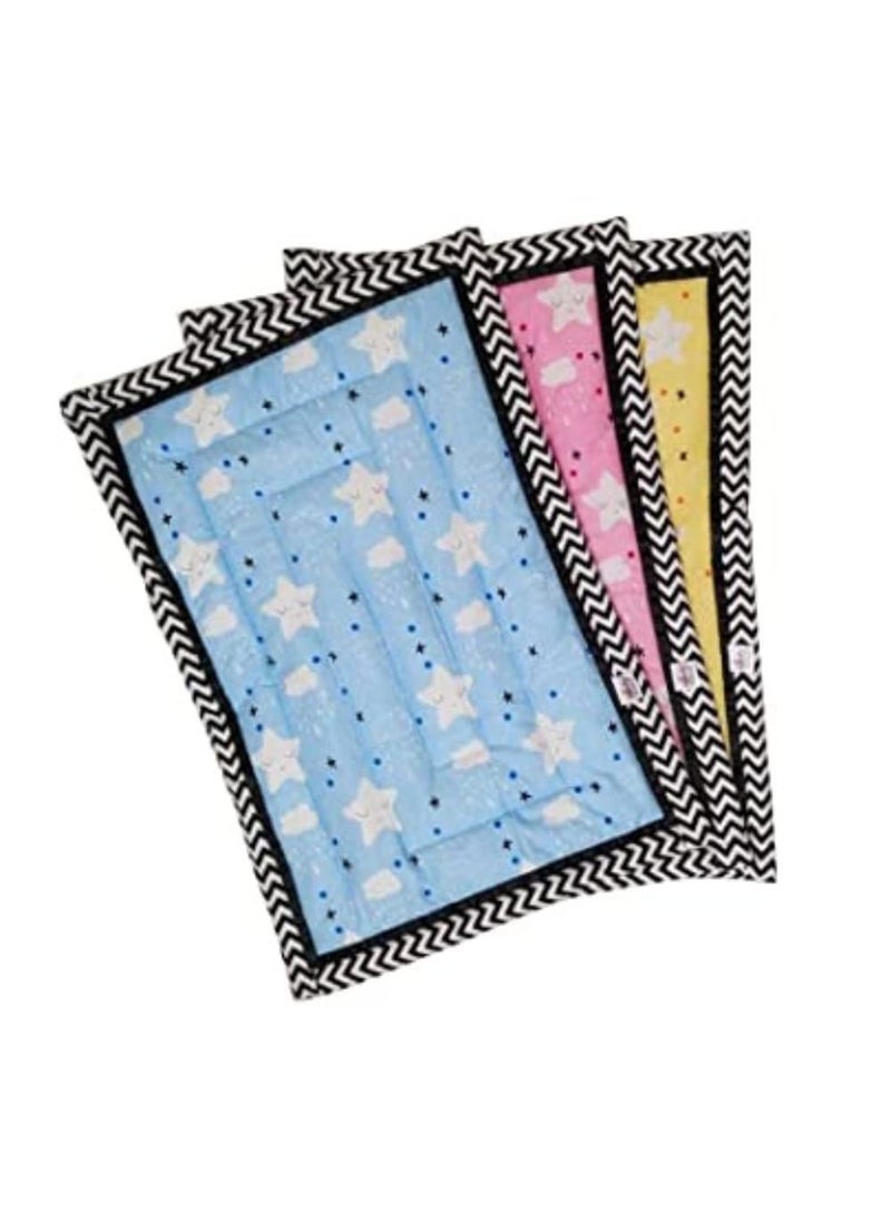 Fabrify Baby Mattress Baby Baby Sleeping Mat New Born Baby Supper Soft MattressGodadiQuilt Cotton Sleeping Mat for New Born Baby 01 Year Pack of 3 Multicolored