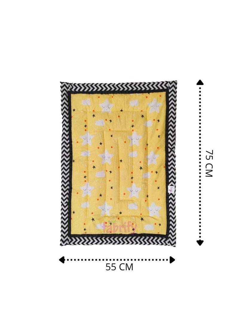 Fabrify Baby Mattress Baby Baby Sleeping Mat New Born Baby Supper Soft MattressGodadiQuilt Cotton Sleeping Mat for New Born Baby 01 Year Pack of 3 Multicolored