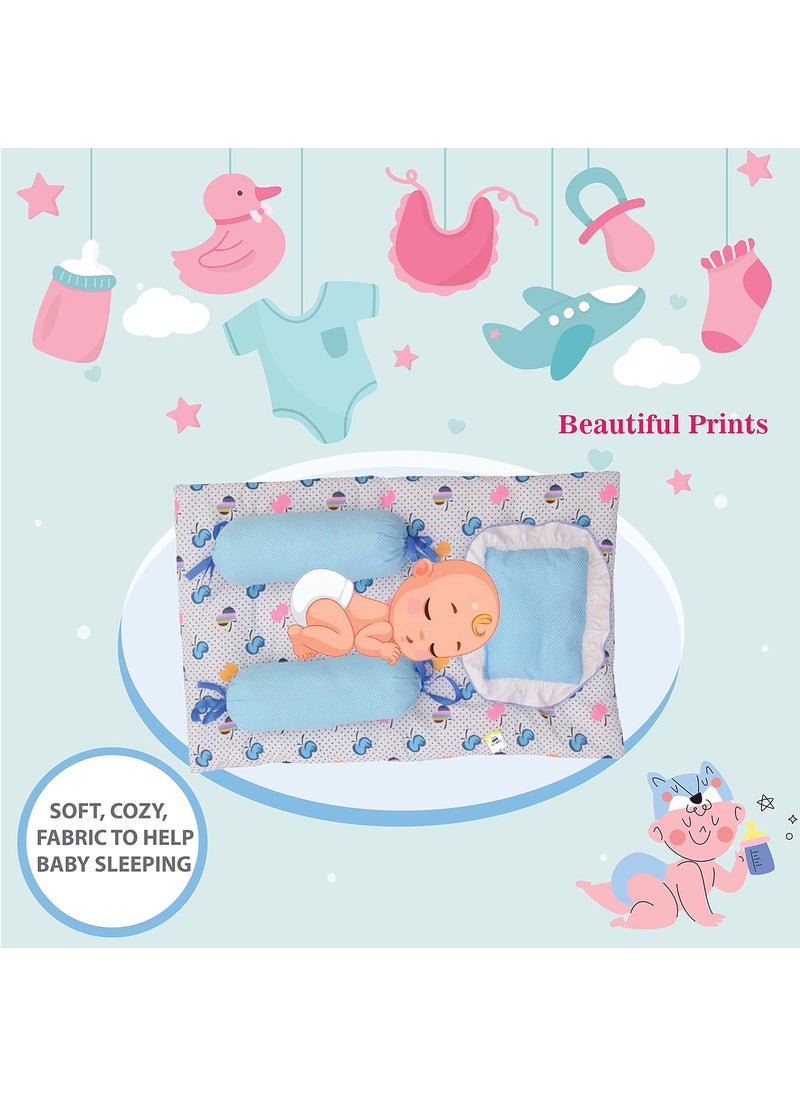 Toddylon Baby Bedding Set New Born Baby Bed Sleeping Mattress Mosquito Net Carry Bag Nest Bed Sheets Essentials Combo 06 Months 4PCS Set