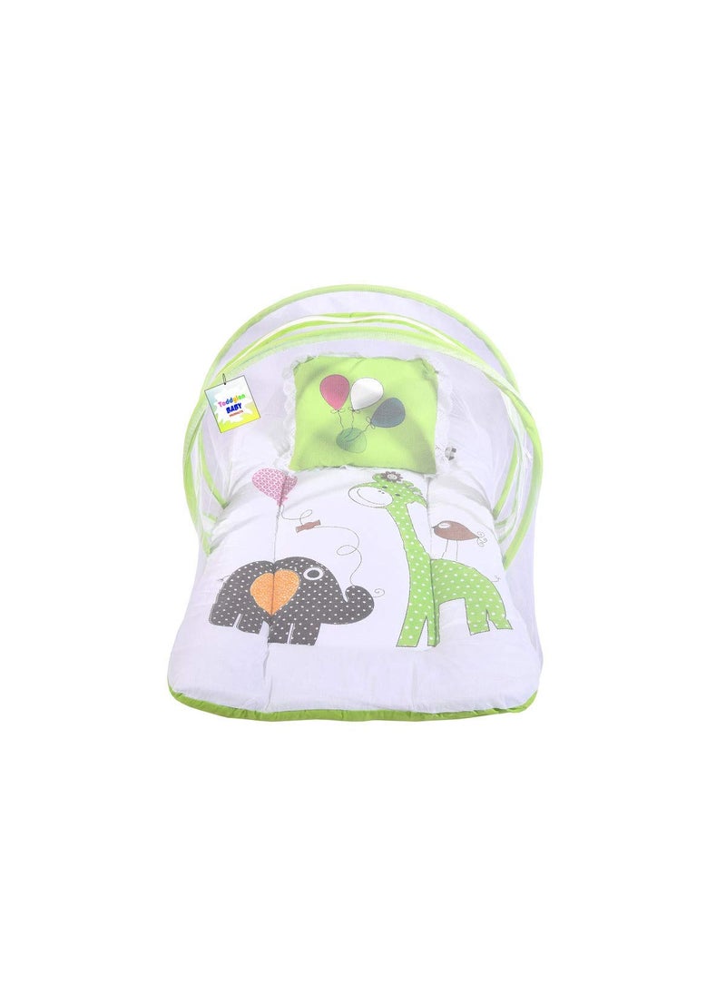Toddylon Baby Bed New Born Baby Bedding Set Mattress Mosquito Net Sleeping Essential Carry Nest Insect Protector Infants Boys Girl 06 Months Green