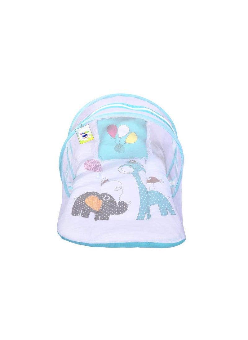 Toddylon Baby Bed New Born Baby Bedding Set Mattress Mosquito Net Sleeping Essential Carry Nest Insect Protector Infants Boys Girl 06 Months Blue