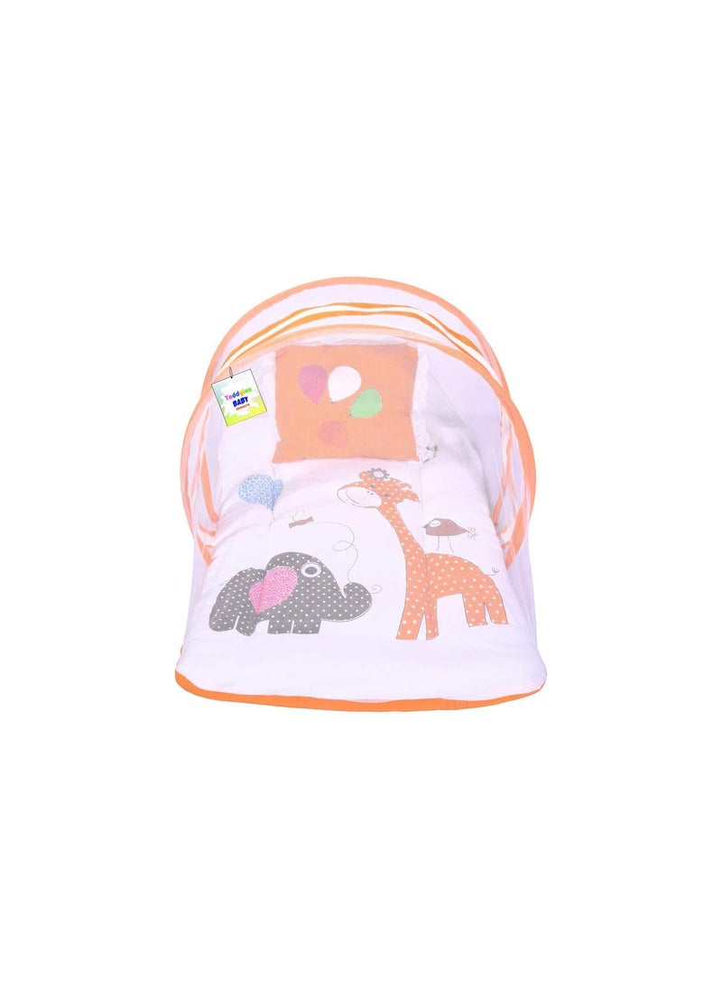 Toddylon Baby Bed New Born Baby Bedding Set Mattress Mosquito Net Sleeping Essential Carry Nest Insect Protector Infants Boys Girl 06 Months Orange