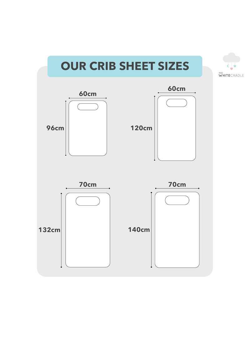 Cotton Baby Crib Fitted Bed Sheets for Cot Organic Twill Fabric Baby Bedding for New Born Infants Toddlers 38x24 Pack of 2 The White Cradle Star Clouds