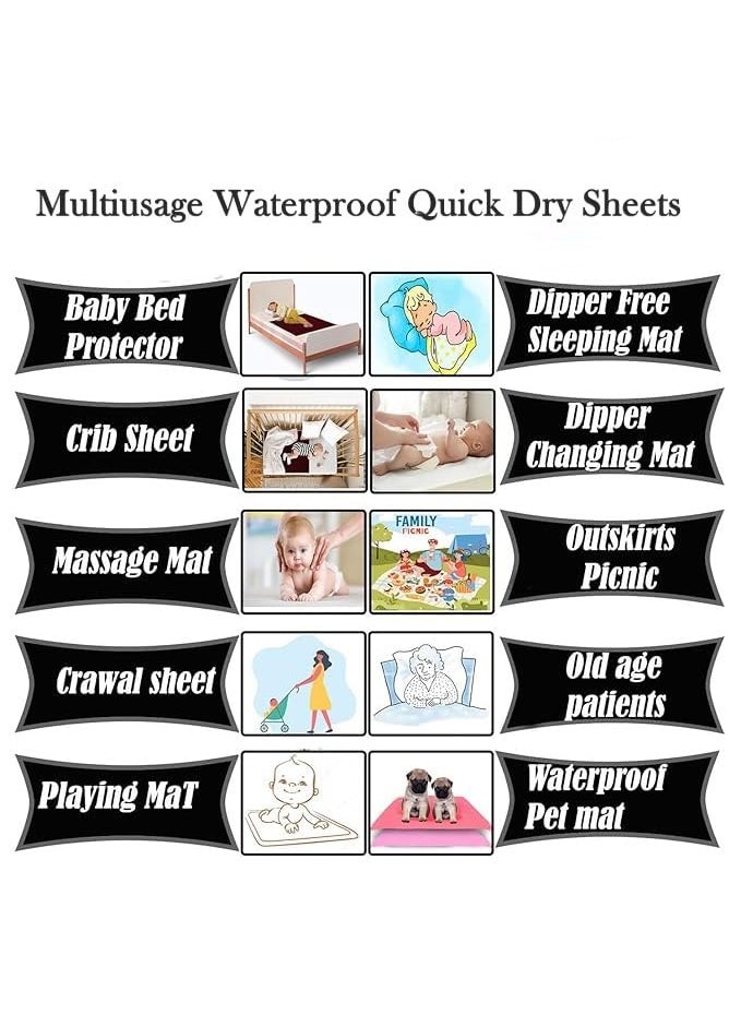 Dry Sheet for Baby Single Bed XL 200cm X 140cm Pink Color Antipilling Laminated Microfleece Quick Dry Sheets for BabiesInfantToddlers