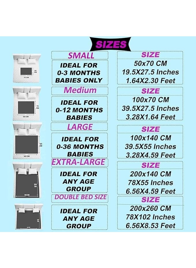 Dry Sheet for Baby Single Bed XL 200cm X 140cm Pink Color Antipilling Laminated Microfleece Quick Dry Sheets for BabiesInfantToddlers