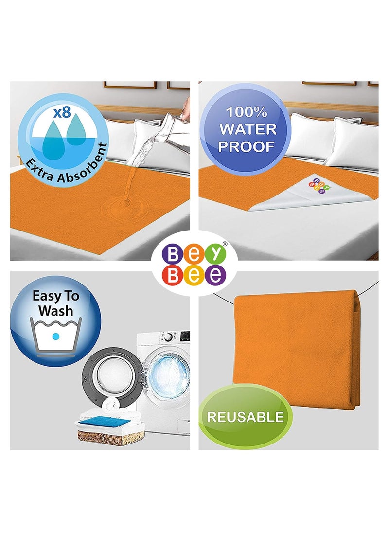 BeyBee Cotton Quickly Dry Sheet for Baby Large Size Double Bed Peach Double Bed Size 200cm x 260cm