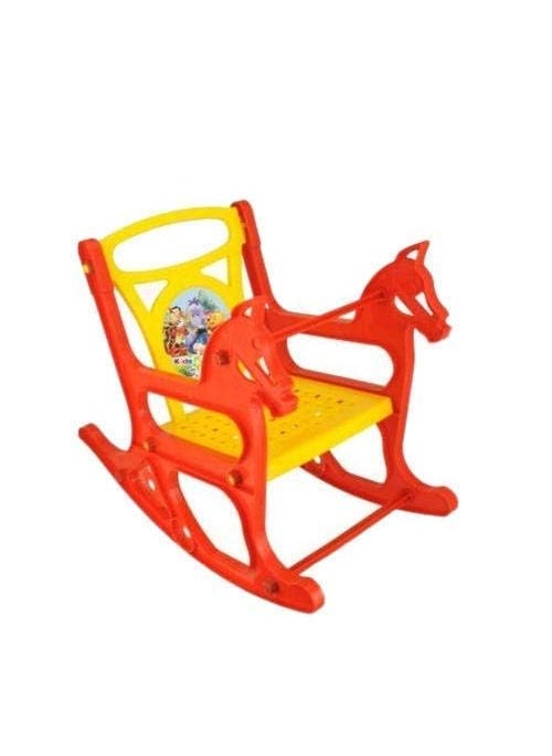 BABYPA Plastic Folding Rocking Chair with Safety Bar and Arm Rest for Babies Rocking Chair Swing Chair Toy Ride On for BoysGirls Rocker and Bouncer with Backrest Chair