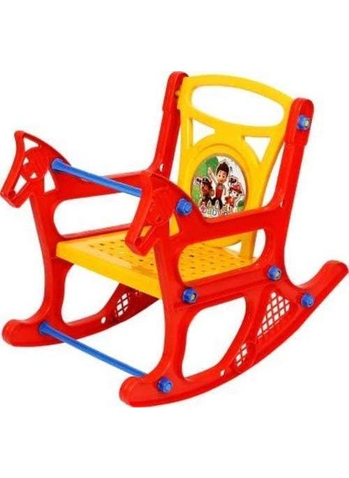 BABYPA Plastic Folding Rocking Chair with Safety Bar and Arm Rest for Babies Rocking Chair Swing Chair Toy Ride On for BoysGirls Rocker and Bouncer with Backrest Chair