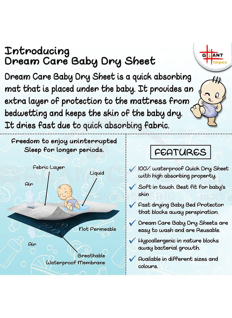 GIANT IMPEX Waterproof Antibacterial Quick Dry Ultra Absorbent Baby Dry SheetBed Wetting ProtectorCrib SheetPlay MatSmall Pista Green Baby Pink Red Pack of 3