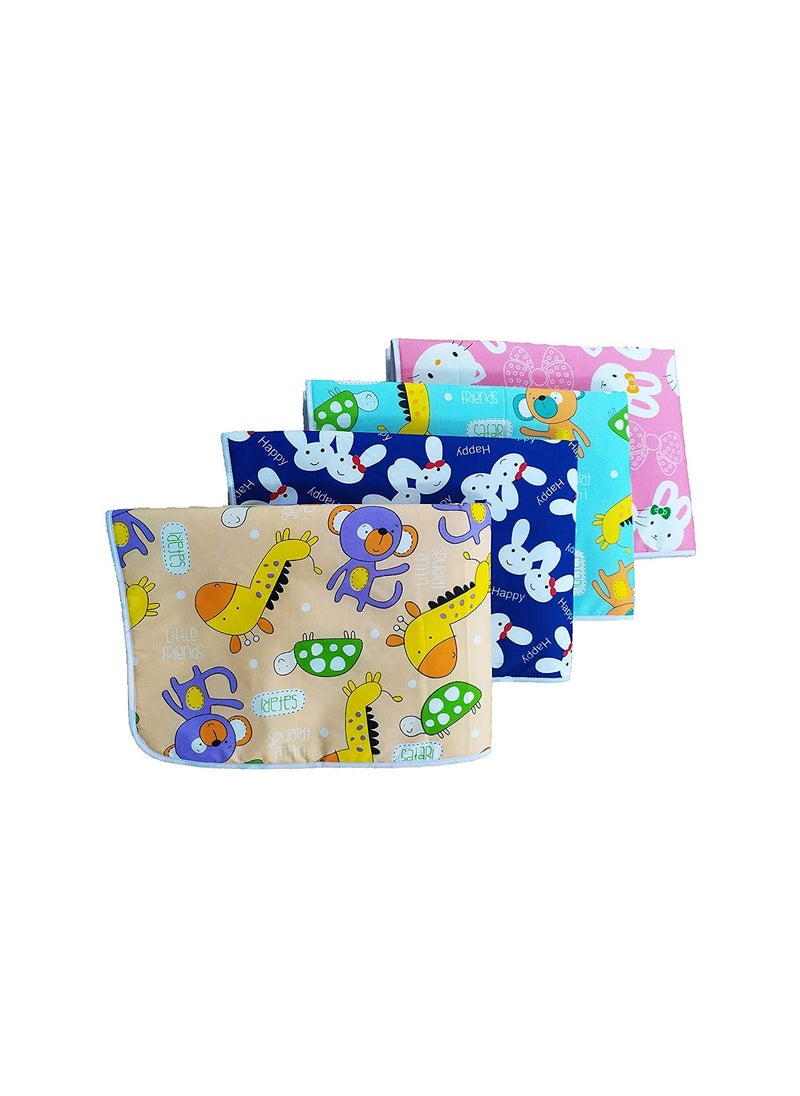 Heights Water Proof and Reusable MatBed ProtectorAbsorbent Dry SheetsBed Protector Baby Dry Sheet with Ultra absorbance Nappy Changing Plastic MatPack of 4 MediumMulticolor06 Months