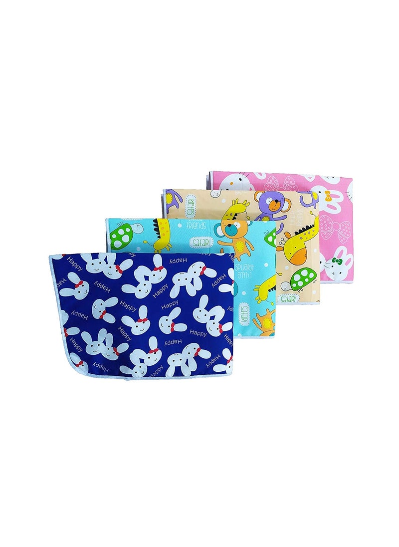 Heights Water Proof and Reusable MatBed ProtectorAbsorbent Dry SheetsBed Protector Baby Dry Sheet with Ultra absorbance Nappy Changing Plastic MatPack of 4 MediumMulticolor06 Months