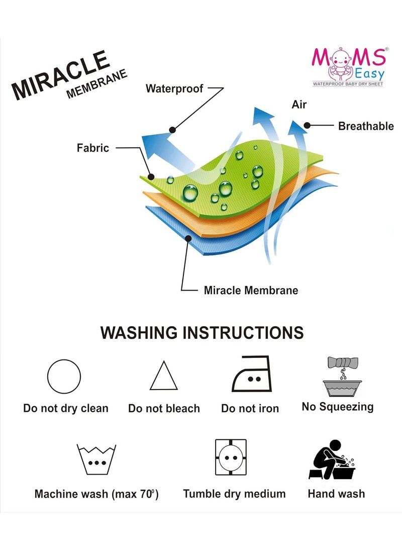 MOMSEASY New Born Baby Drysheet Urine Sheet for Bed Protect Baby Dry Mats Waterproof Baby Dry Mattress and Baby Asseceries from New Born Baby ComboSky Blue Lilic Royal Blue Large 140x100 cm