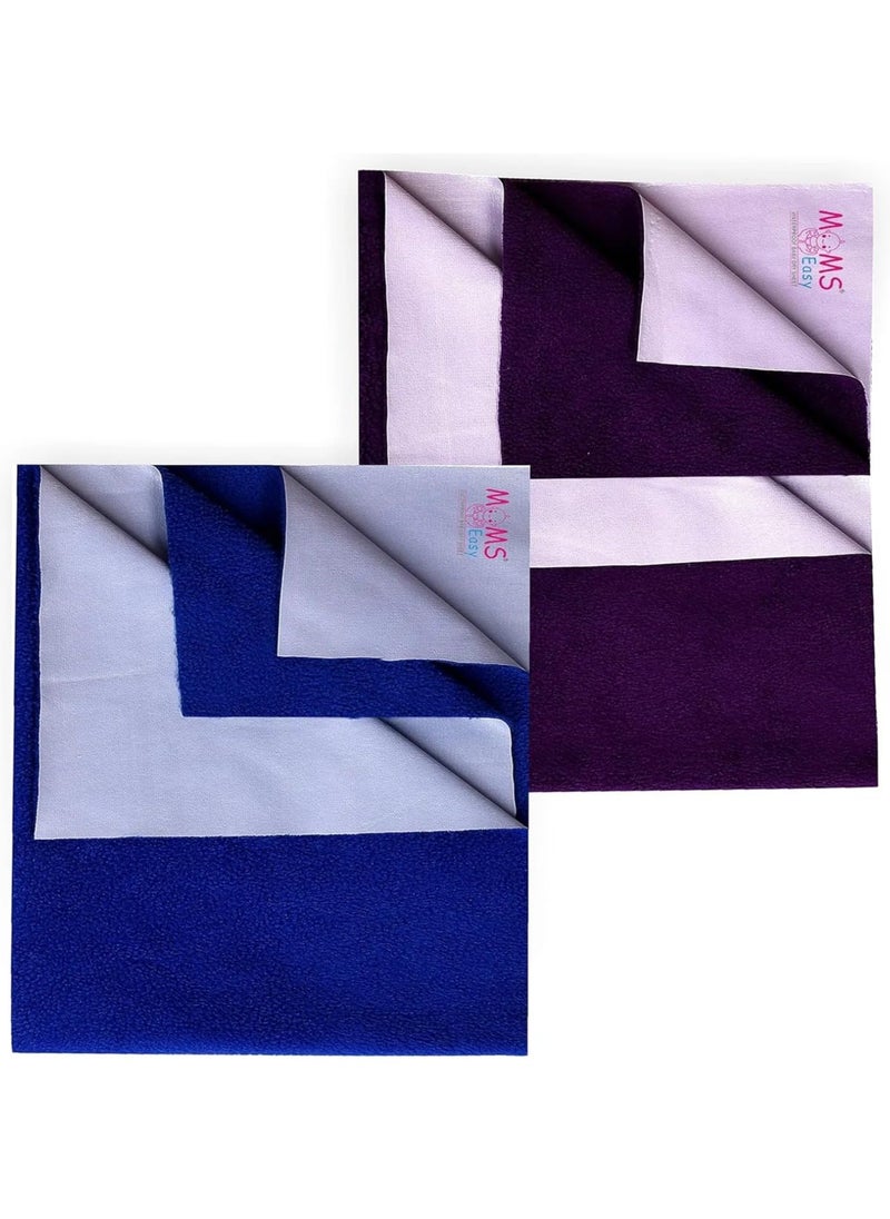 MOMSEASY New Born Baby Urine Mat Waterproof Baby Mat Waterproof Quickly Dry Sheet and New Born Care Products Combo Royal Blue Plum Medium 100x70 cm