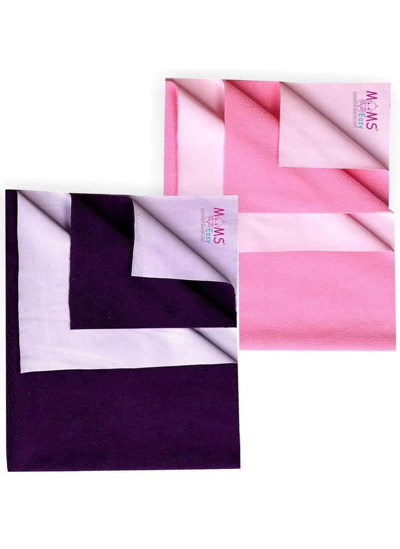 MOMSEASY New Born Baby Urine Mat Waterproof Baby Mat Waterproof Quickly Dry Sheet and New Born Care Products ComboPLum Pink Medium 100x70 cm